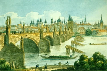 Prags Altstadt von der Kampa-Insel, ca. 1830